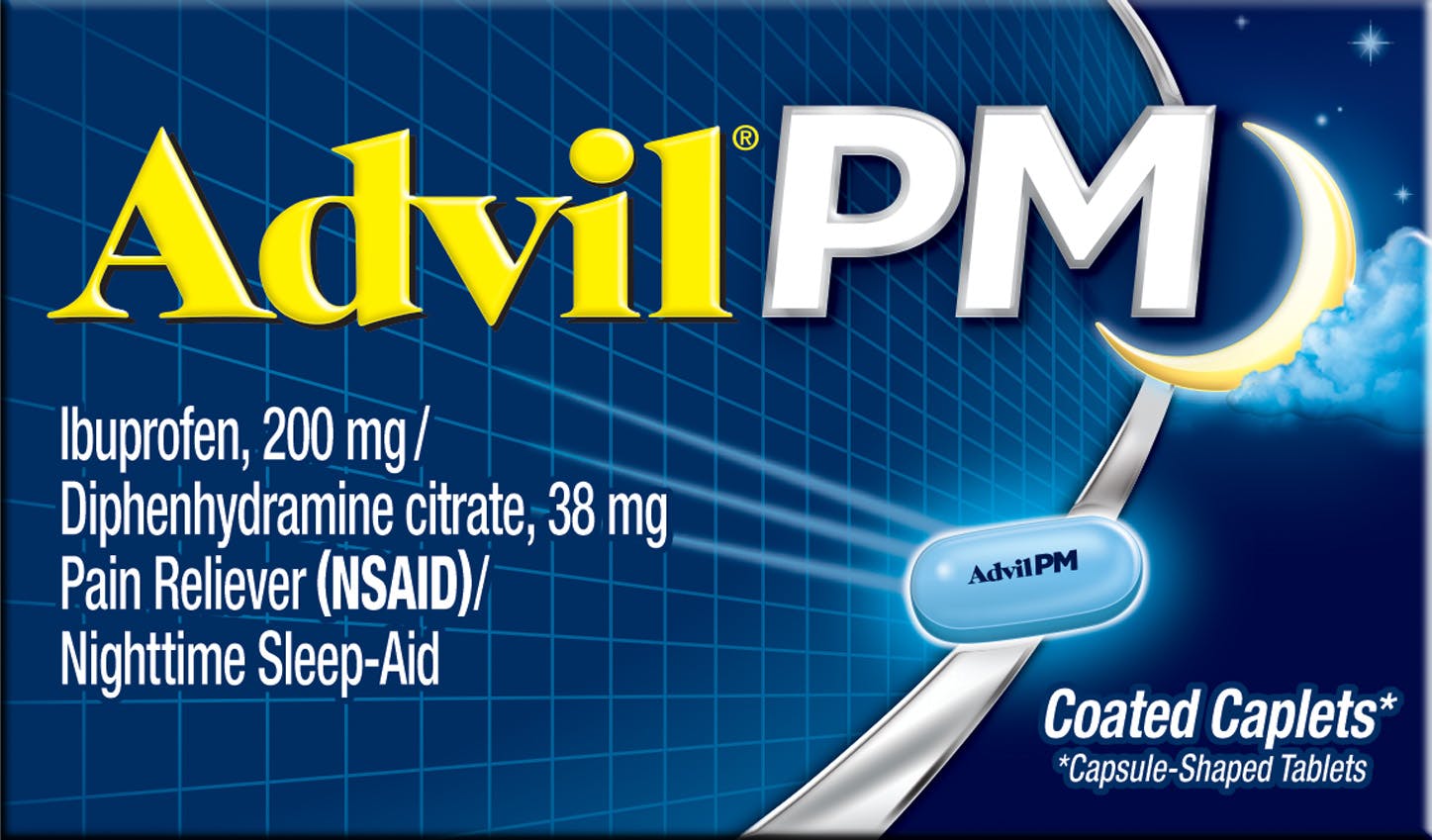 Advil PM Tablets 38-200 mg Caplets (80 Count) - Pain & Fever Relief