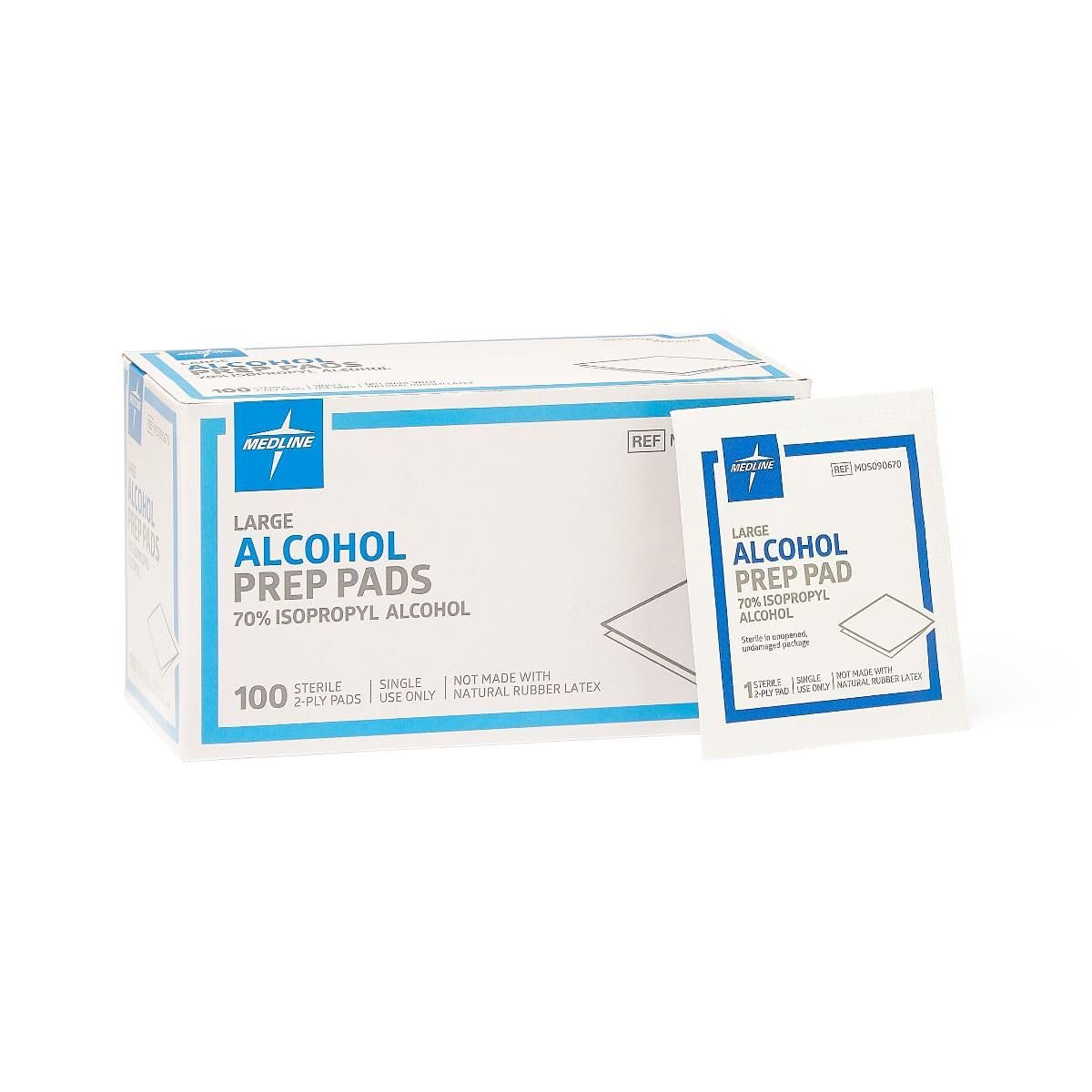 Alcohol Prep Pads 70% 100 Large - First Aid