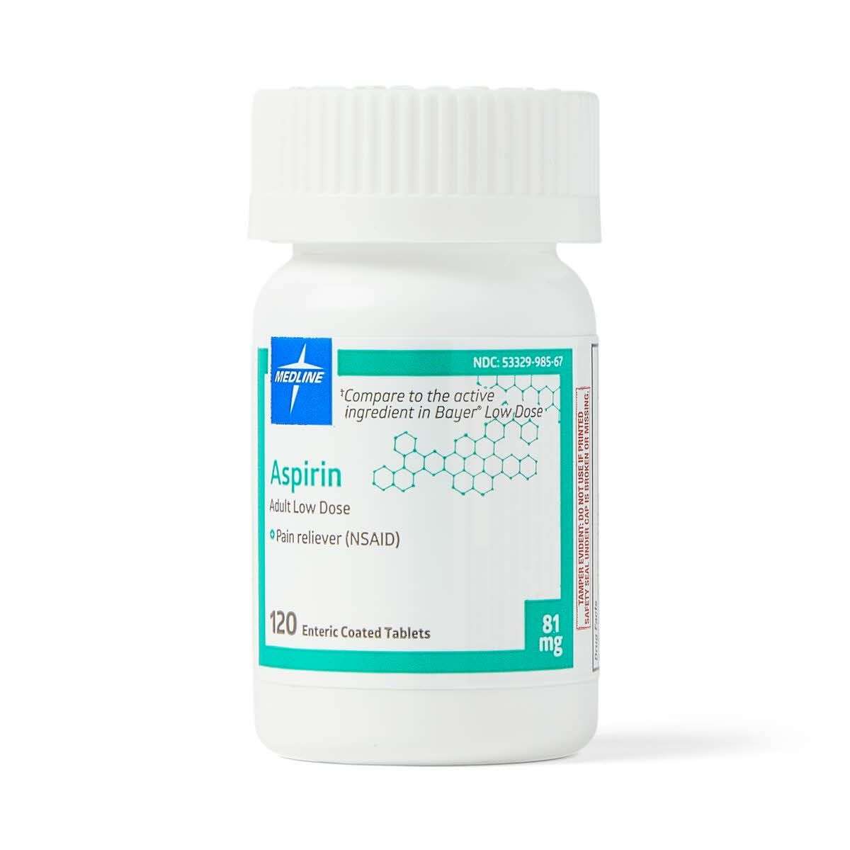 Aspirin Tablets 81 mg Enteric Coated (120 Count) - Pain & Fever Relief