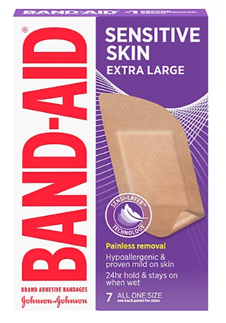 Bandaid Sensitive Skin Adhesive Pads 7 XL - Skin Care & Topicals