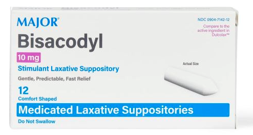 Bisacodyl Suppositories 10 mg (12 Count) - Over-the-Counter