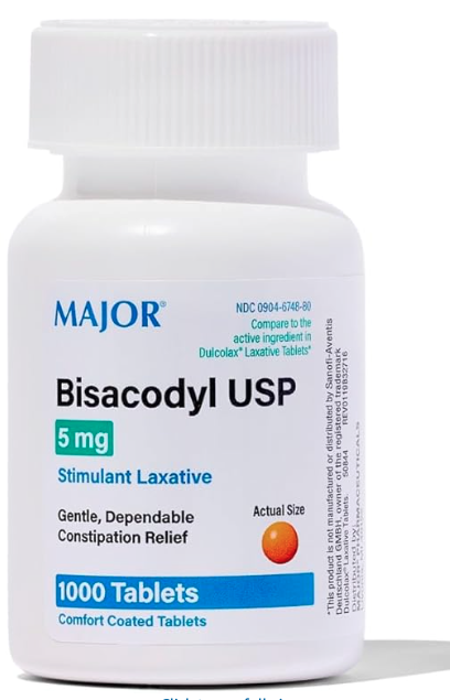 Bisacodyl Tablets 5 mg Enteric Coated (100 Count) - Over-the-Counter