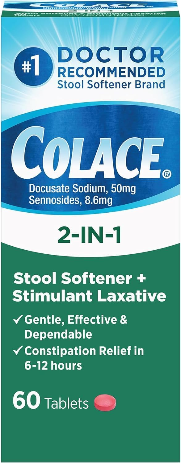 Colace 2IN1 Tablets 8.6-50 mg (30 Count) - Over-the-Counter