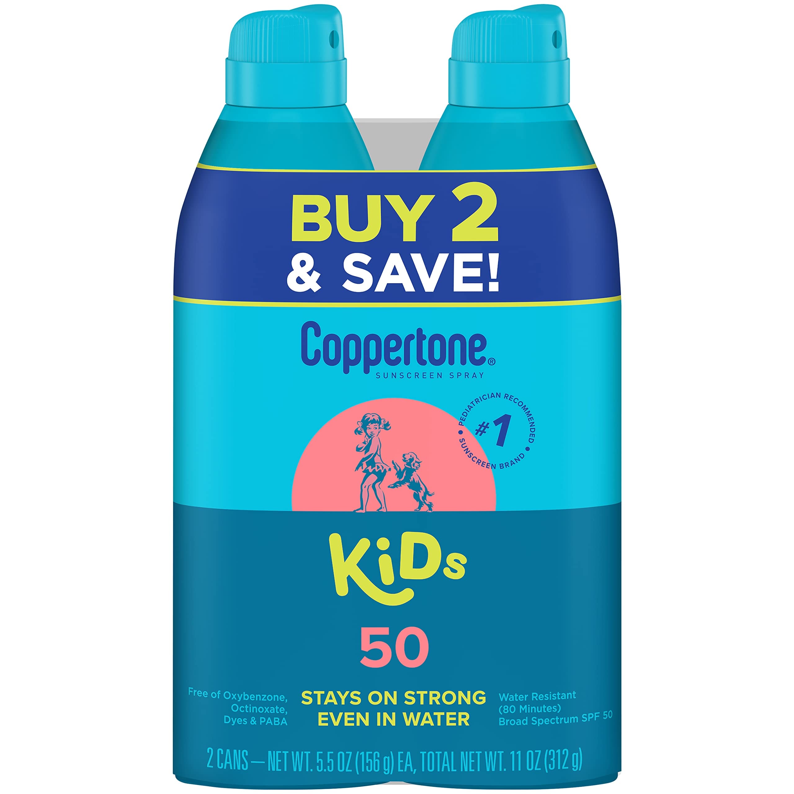 Coppertone Kids Sunscreen Aerosol SPF50 (156 g) - Over-the-Counter