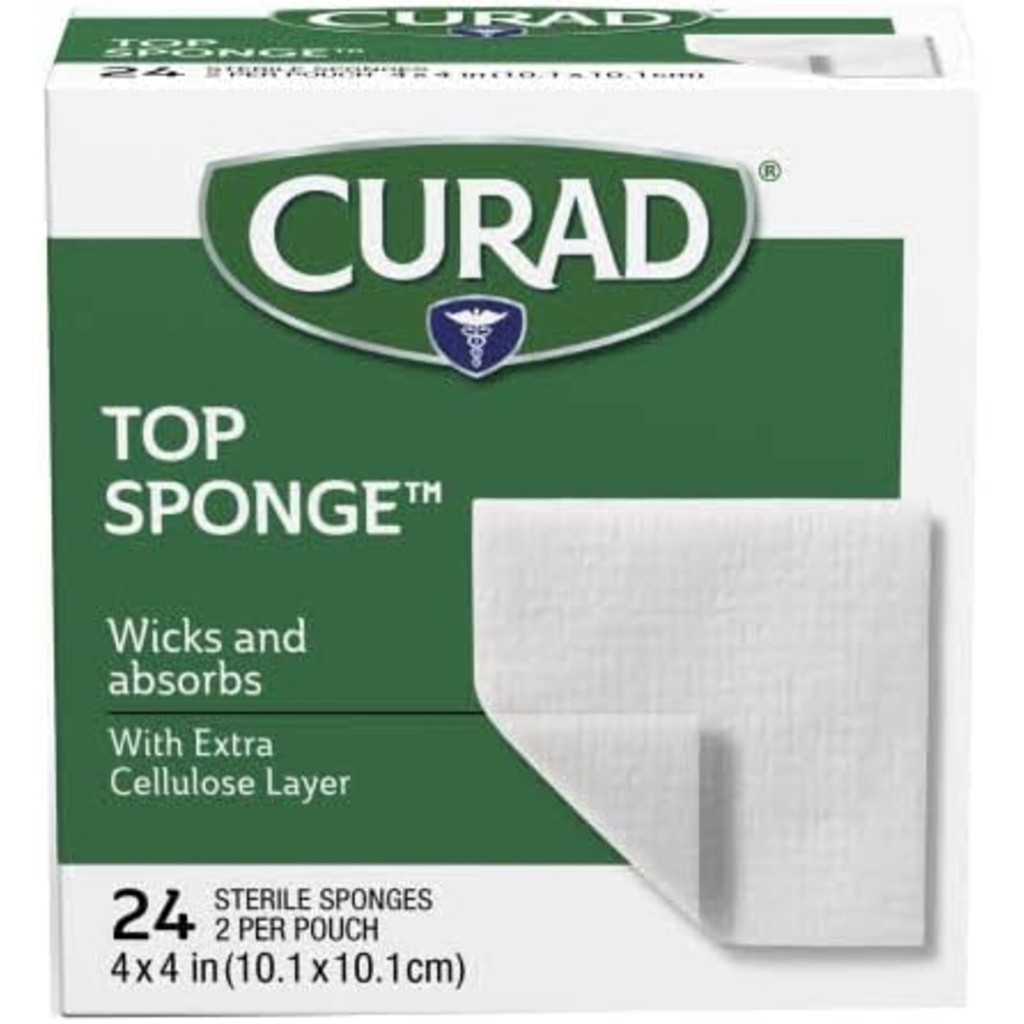 Curad TOP Sponge Dressing 24 4 x 4 in LF - Over-the-Counter
