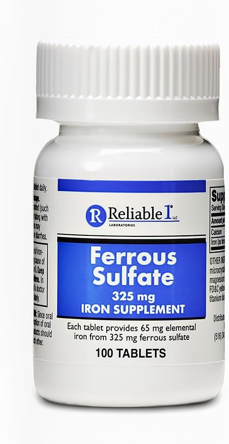 Ferrous Sulfate Tablets 325 mg (100 Count) - Over-the-Counter