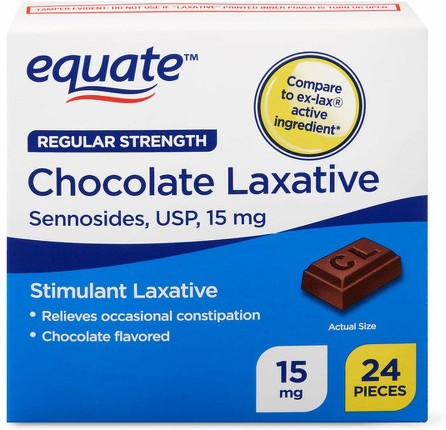 LDR Chocolate LAX Chewables 15 mg Regular Strength (24 Count) - Over-the-Counter