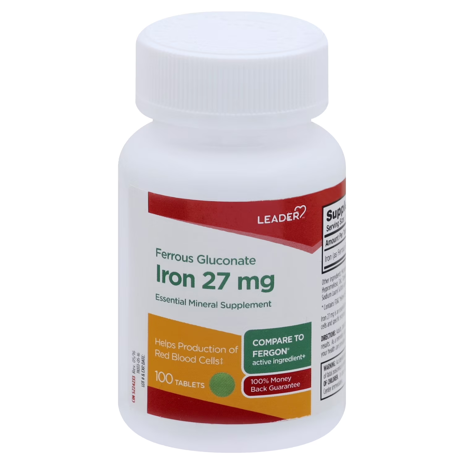 LDR VIT Iron Tablets 27 mg (100 Count) - Vitamins & Supplements