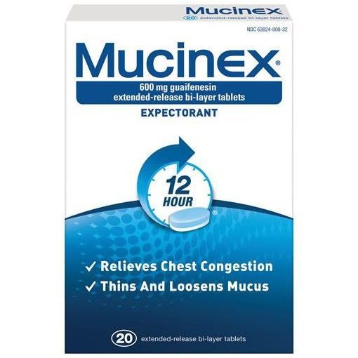 Mucinex Tablets 600 mg (20 Count) - Cold, Flu & Sinus