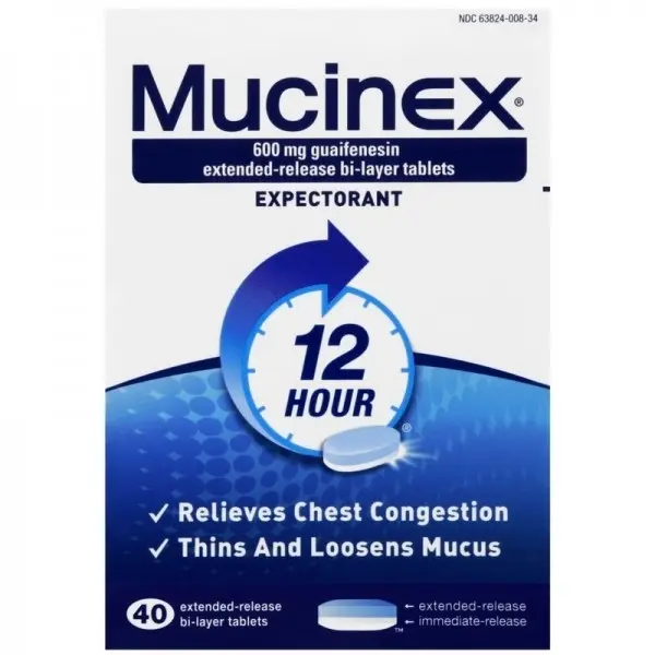 Mucinex Tablets 600 mg Extended Release BPK (40 Count) - Cold, Flu & Sinus