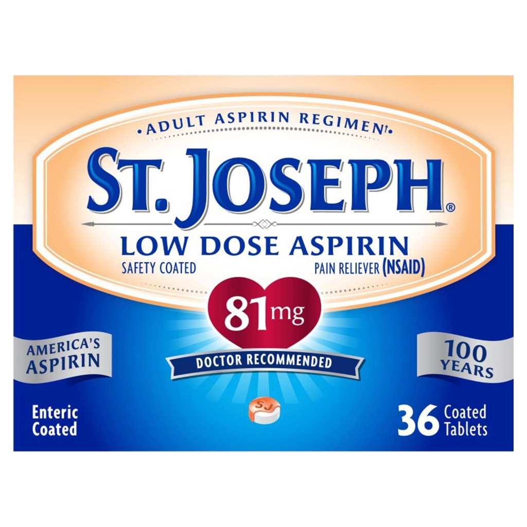 Stick Joseph Aspirin Tablets 81 mg Enteric Coated (36 Count) - Pain & Fever Relief