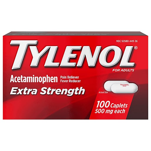 Tylenol ES Tablets 500 mg Caplets (100 Count) - Pain & Fever Relief