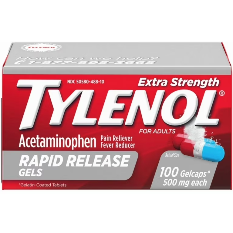 Tylenol ES Gel Caps 500 mg 100 RRL - Pain & Fever Relief