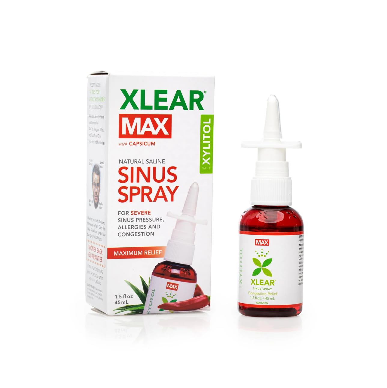 Xlear MAX Sinus Nasal Spray (45 ml) - Cold, Flu & Sinus