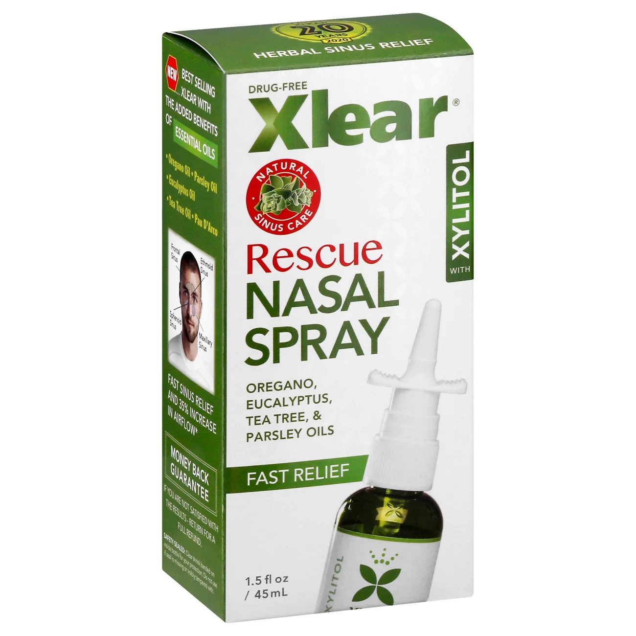 Xlear Rescue NSL Nasal Spray FST RLF (45 ml) - Over-the-Counter